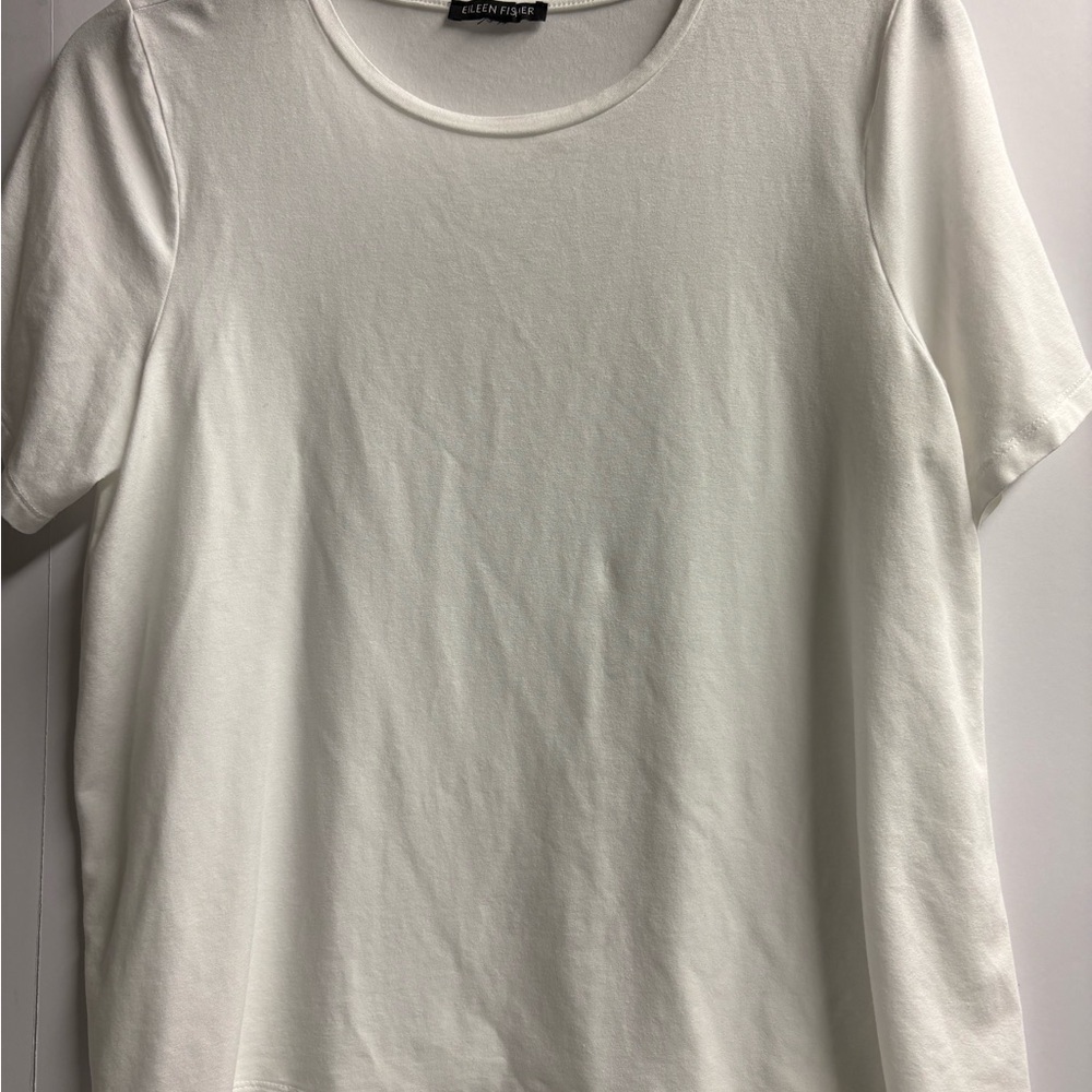 Eileen Fisher Classic White Short Sleeve Top